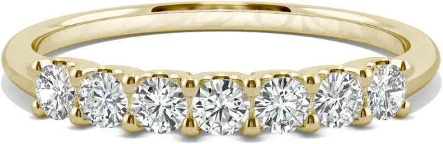 Alt view image 4 of 7 - 14K Yellow Gold 2.5mm Round Moissanite Anniversary Band- size 7 0.42cttw DEW