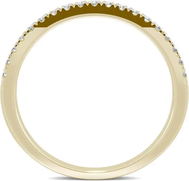 Alt view image 3 of 7 - 14K Yellow Gold Moissanite by Charles & Colvard 1.5mm Round Wedding Band-size 6 0.29cttw DEW