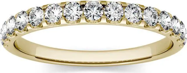 Main image of 14K Yellow Gold 2.0mm Round Moissanite by Charles & Colvard Wedding Band- size 8 0.45cttw DEW
