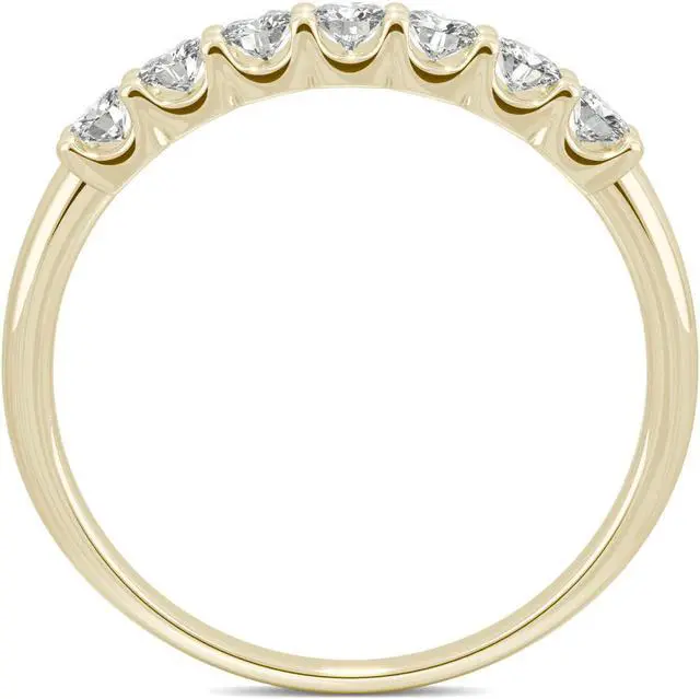 Alt view image 3 of 7 - 14K Yellow Gold 2.5mm Round Moissanite Anniversary Band- size 7 0.42cttw DEW