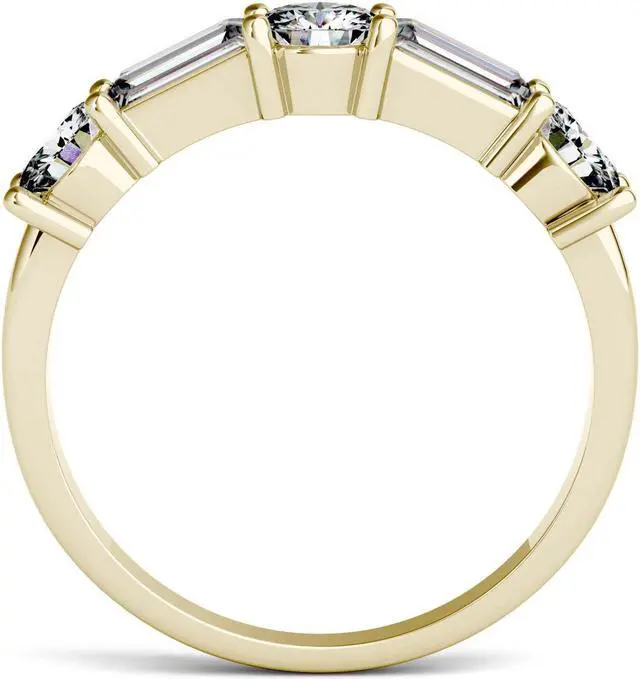 Alt view image 3 of 7 - Moissanite by Charles & Colvard 5x2mm Step Cut Baguette Fashion Ring-size 8 1.15cttw DEW