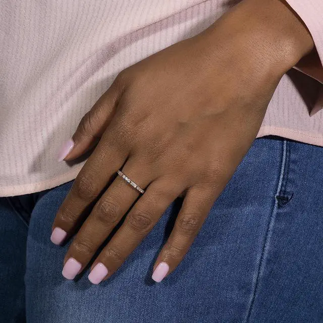 Alt view image 5 of 7 - Moissanite by Charles & Colvard 4x2mm Straight Baguette Fashion Ring-size 7 0.50cttw DEW