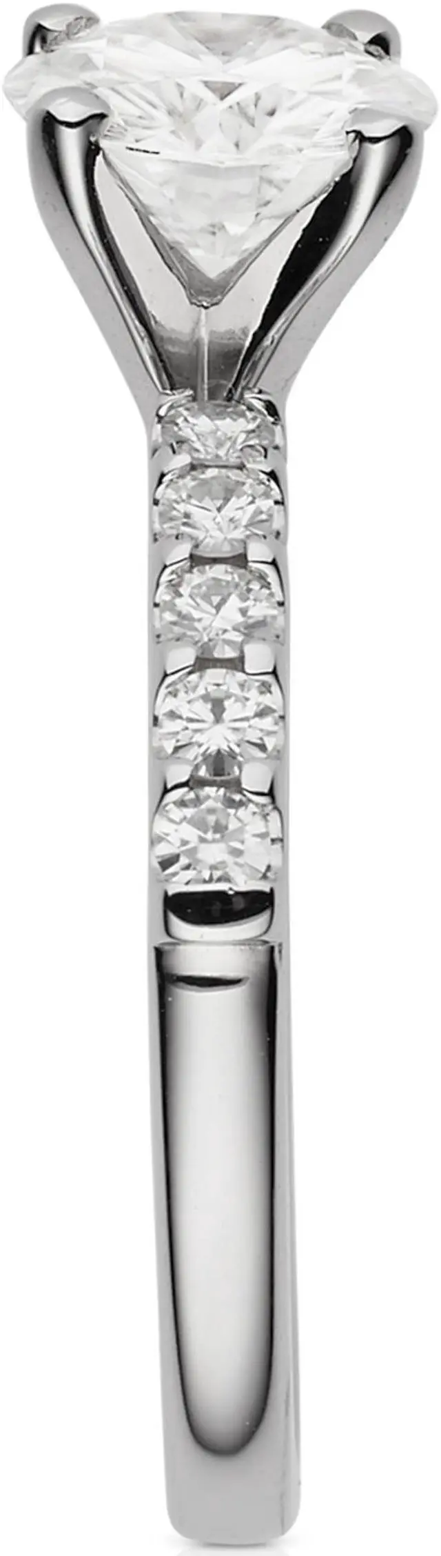 Alt view image 2 of 7 - White Gold Moissanite by Charles & Colvard 7.5mm Round Engagement Ring-size 7 1.80cttw DEW