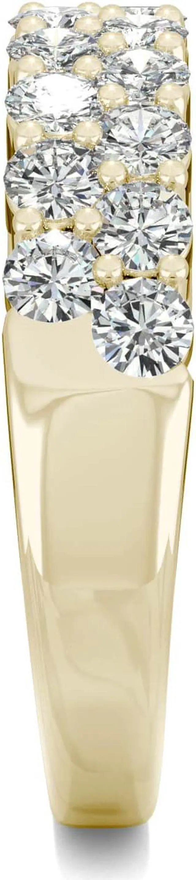 Alt view image 5 of 7 - 14K Yellow Gold Moissanite by Charles & Colvard 2.4mm Round Band-size 6 1.00cttw DEW