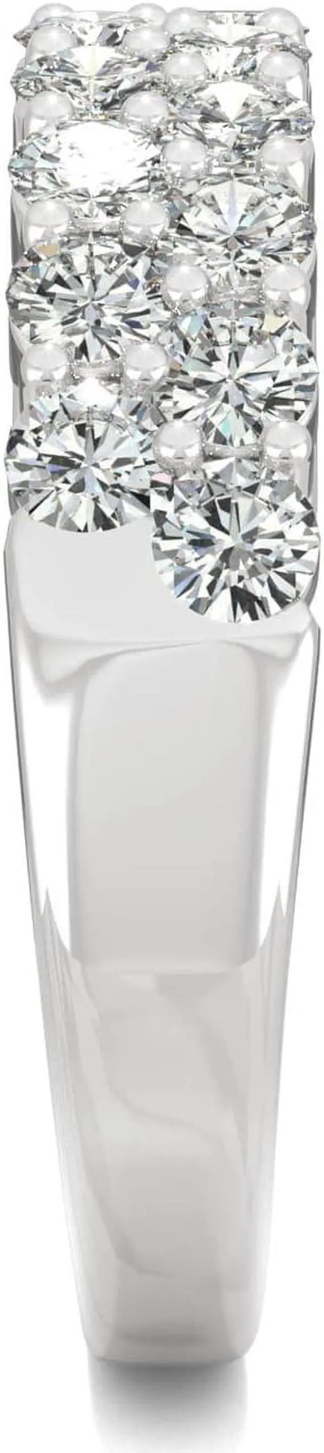 Alt view image 5 of 7 - 14K White Gold Moissanite by Charles & Colvard 2.4mm Round Band-size 6 1.00cttw DEW