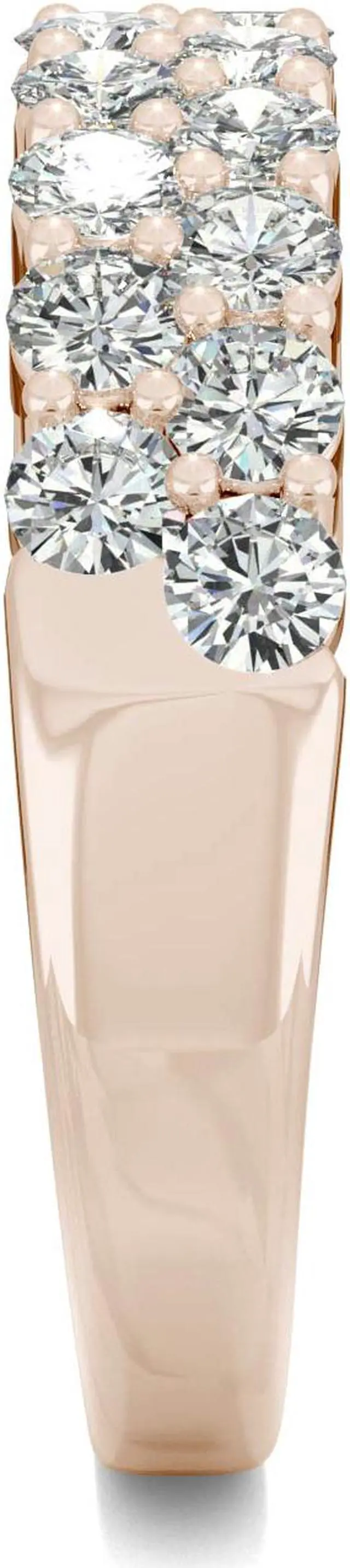 Alt view image 5 of 7 - 14K Rose Gold Moissanite by Charles & Colvard 2.4mm Round Band-size 8 1.00cttw DEW