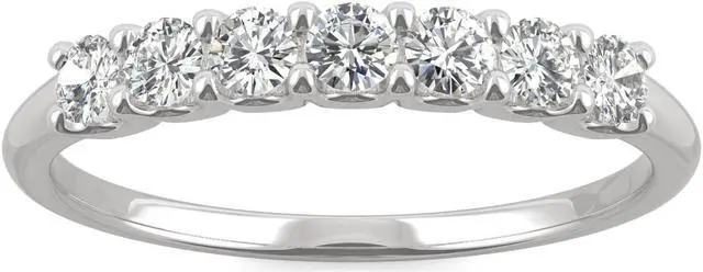Main image of 14K White Gold Moissanite by Charles & Colvard 2.5mm Round Wedding Band-size 7 0.42cttw DEW