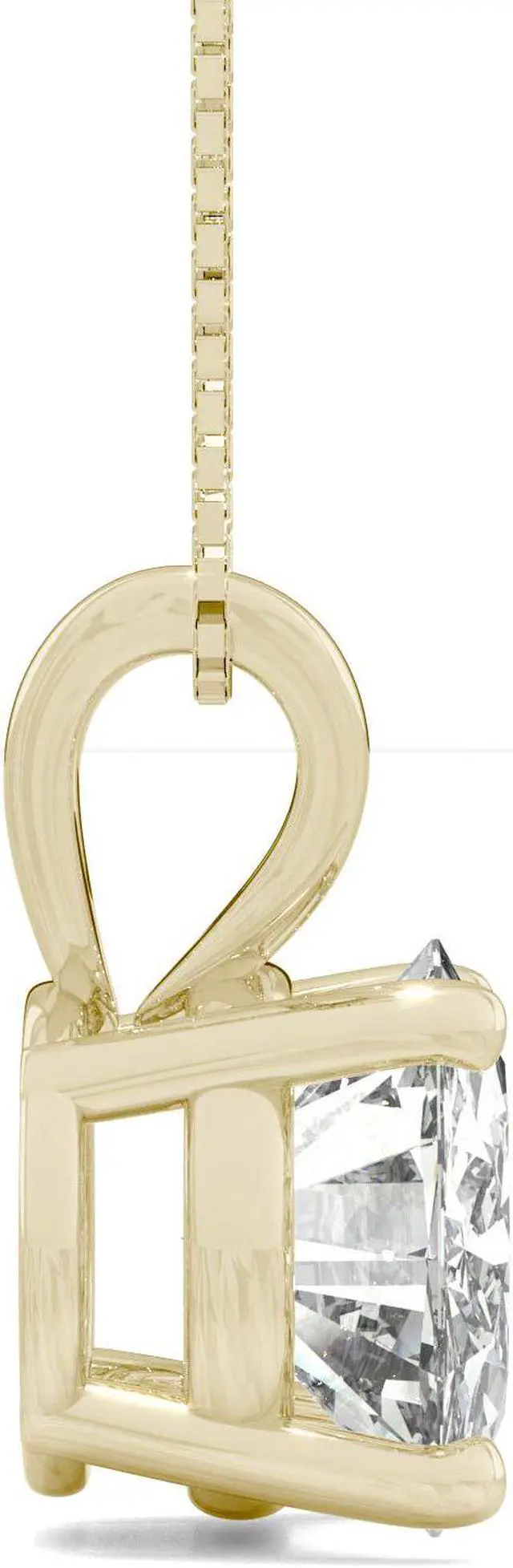 Alt view image 2 of 8 - 14K Yellow Gold Moissanite by Charles & Colvard Round Solitaire Pendant 3.10ct DEW