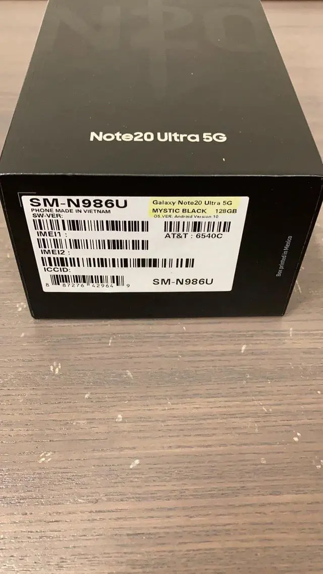 Alt view image 6 of 13 - SAMSUNG GALAXY NOTE 20 ULTRA 5G 128GB SM-N986U AT&T MYSTIC BLACK