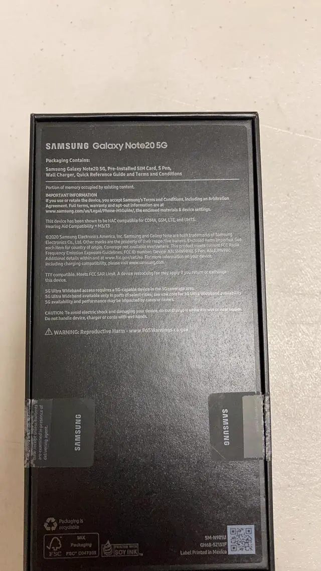 Alt view image 3 of 10 - SAMSUNG GALAXY NOTE 20 5G 128GB VERIZON SMN981UZAV MYSTIC GRAY