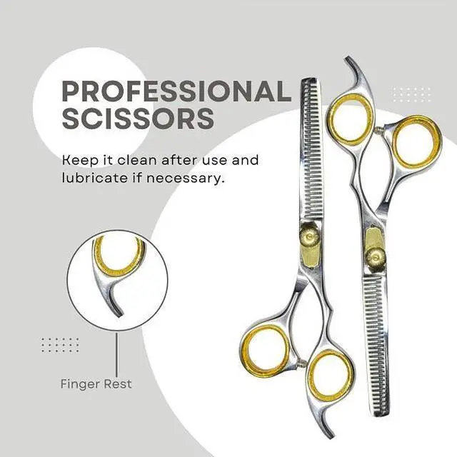 Alt view image 5 of 5 - NIXCER PROFESSIONAL HAIRDRESSING SCISSORS 6.5" HAIR THINNING SCISSORS Silver