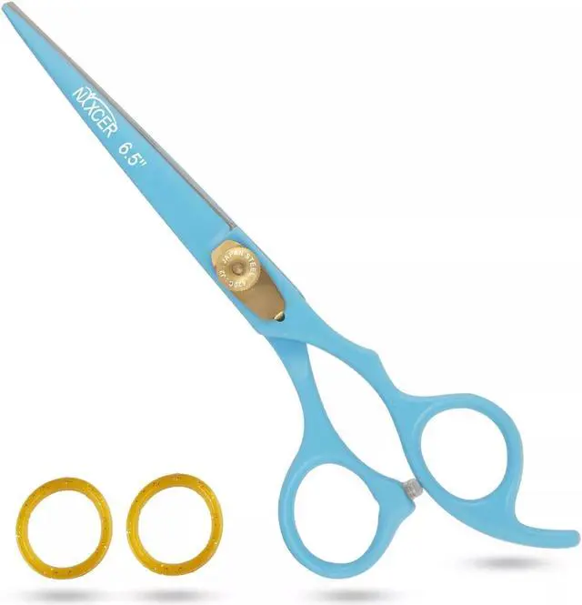 Main image of Nixcer Hair Cutting Scissors Sharp Razor Edge Blade Hair Shears Series  6.5" With Fine Adjustment Stainless Steel Hair Scissors Professional For Men, Women & Babies Sky Blue
