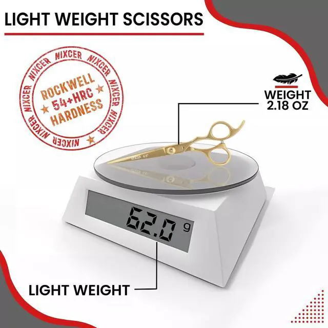 Alt view image 7 of 7 - Nixcer Hair Cutting Scissors Sharp Razor Edge Blade Hair Shears Series  6.5" With Fine Adjustment  Stainless Steel Hair Scissors Professional For Men, Women & Babies Gold