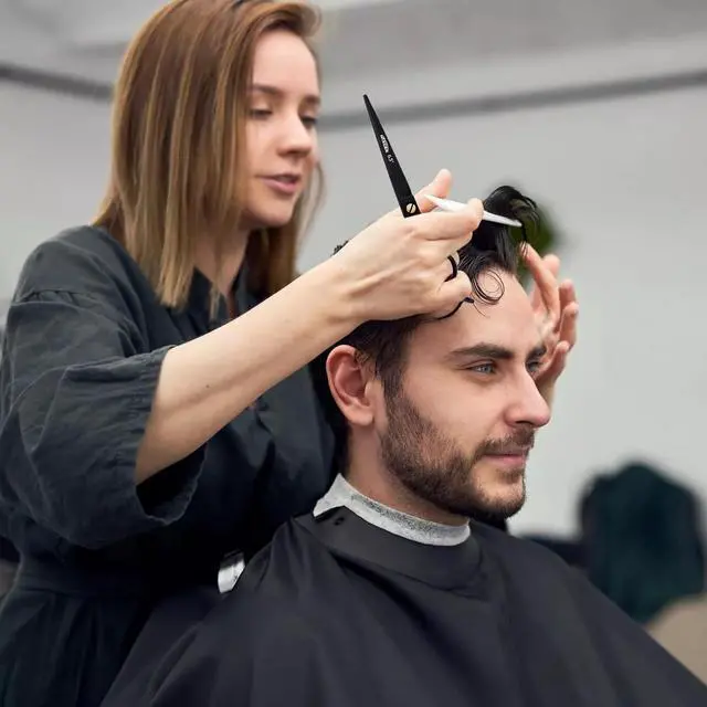 Alt view image 5 of 5 - Nixcer Professional Hair Cutting Scissors 6.5" For Hairdressers 100% Japanese Steel Ergonomic Design Offset Grip Moose Screw Black