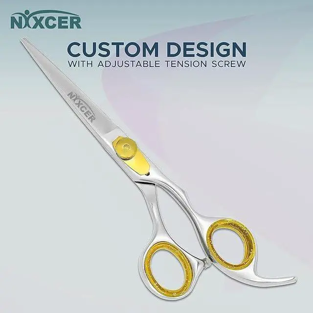 Alt view image 2 of 4 - Nixcer Hair Cutting Scissors Sharp Convex Edge Blade Hair Shears Series 6.5" With Fine Adjustment Stainless Steel Hair Scissors Professional For Men Women & Babies