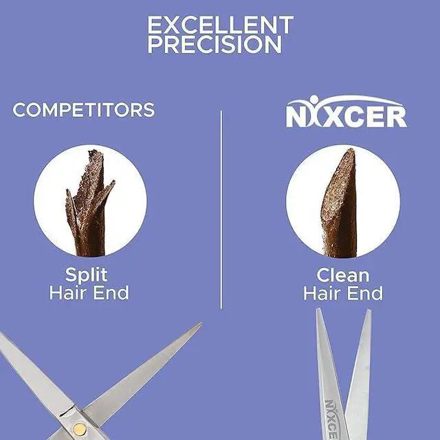Alt view image 3 of 4 - Nixcer Hair Cutting Scissors Sharp Convex Edge Blade Hair Shears Series 6.5" With Fine Adjustment Stainless Steel Hair Scissors Professional For Men Women & Babies