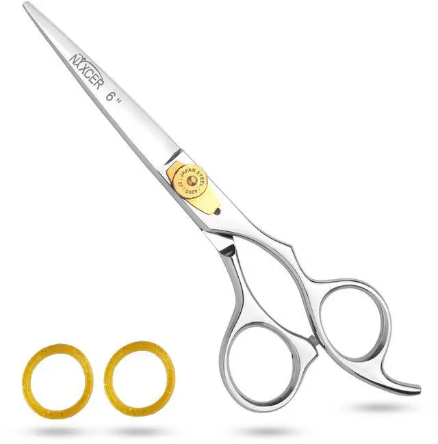 Main image of Nixcer Hair Cutting Scissors -Sharp Razor Edge Blade Hair Shears Series 6" With Fine Adjustment Stainless Steel Hair Scissors Professional For Men Women Pets SIlver