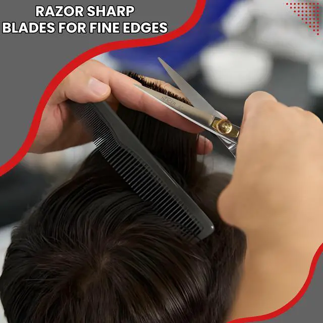 Alt view image 7 of 7 - Nixcer Hair Cutting Scissors -Sharp Razor Edge Blade Hair Shears Series 6" With Fine Adjustment Stainless Steel Hair Scissors Professional For Men Women Pets SIlver