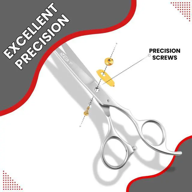 Alt view image 5 of 7 - Nixcer Hair Cutting Scissors -Sharp Razor Edge Blade Hair Shears Series 7" With Fine Adjustment Stainless Steel Hair Scissors Professional For Men Women Pets Sand