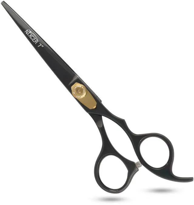 Main image of Nixcer Hair Cutting Scissors -Sharp Razor Edge Blade Hair Shears Series 7" With Fine Adjustment Stainless Steel Hair Scissors Professional For Men Women Pets Black/Gold