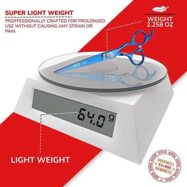 Alt view image 6 of 7 - Nixcer Professional Hair Cutting Scissors 6.5" For Hairdressers 100% Japanese Steel Ergonomic Design Offset Grip Universal Key Screw Adjustment Blue