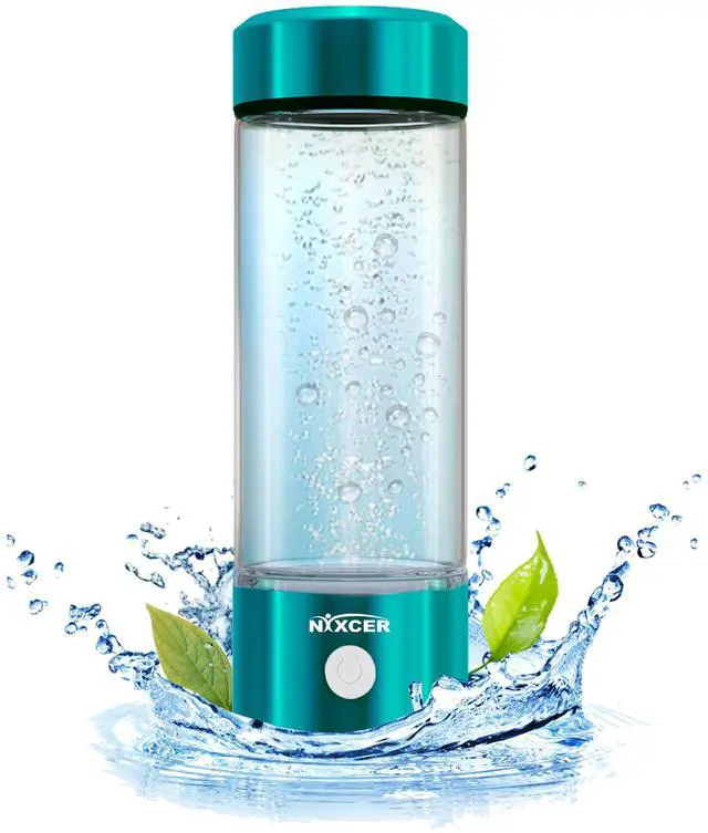 Main image of Nixcer Hydrogen Water Bottle Generator - 3 Min SPE PEM Tech, 2025 Model, 420ML Portable Hydro Water Bottle Machine for Travel, Wellness & Recovery, Ideal for Kids, Men & Women Turquoise