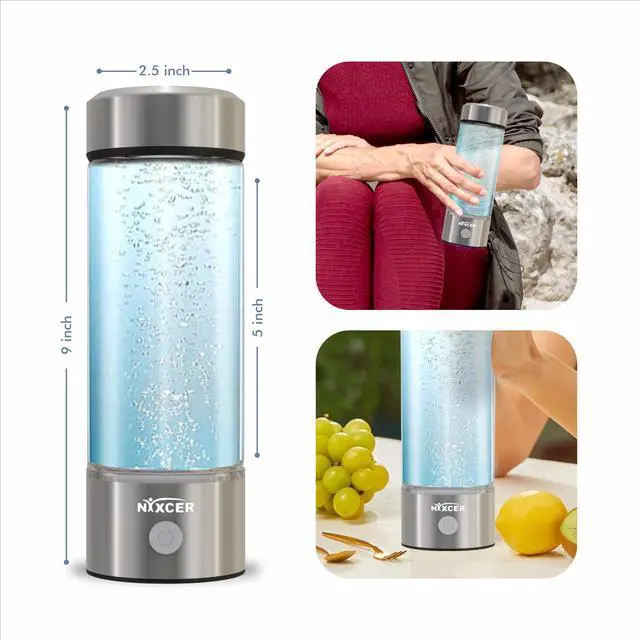 Alt view image 2 of 7 - Nixcer Hydrogen Water Bottle Generator - 3 Min SPE PEM Tech, 2025 Model, 420ML Portable Hydro Water Bottle Machine for Travel, Wellness & Recovery, Ideal for Kids, Men & Women