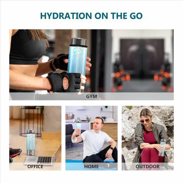 Alt view image 5 of 7 - Nixcer Hydrogen Water Bottle Generator - 3 Min SPE PEM Tech, 2025 Model, 420ML Portable Hydro Water Bottle Machine for Travel, Wellness & Recovery, Ideal for Kids, Men & Women