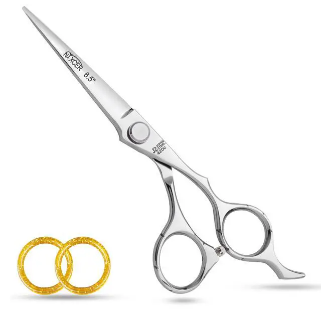 Main image of NIXCER PROFESSIONAL SERIES RAVEN RAZOR EDGE FLAT HEAD SCREW HAIR CUTTING SCISSORS 6.5" SILVER