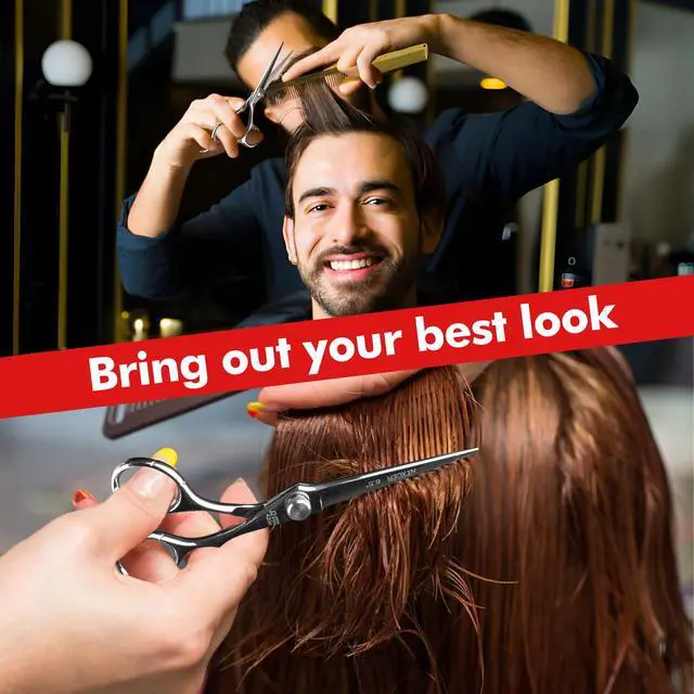 Alt view image 6 of 7 - NIXCER PROFESSIONAL SERIES RAVEN RAZOR EDGE FLAT HEAD SCREW HAIR CUTTING SCISSORS 6.5" SILVER