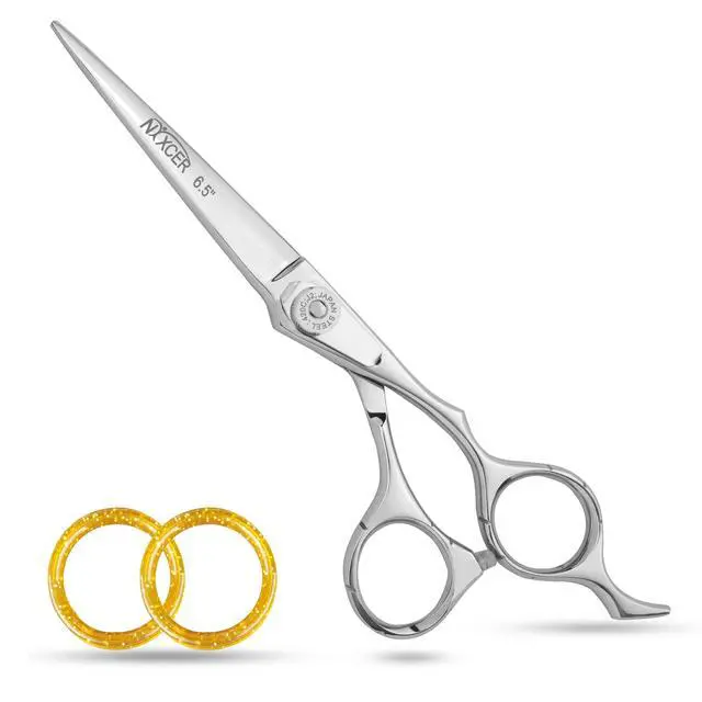 Main image of NIXCER PROFESSIONAL SERIES RAVEN RAZOR EDGE ADJUSTABLE SCREW HAIR CUTTING SCISSORS 6.5" SILVER