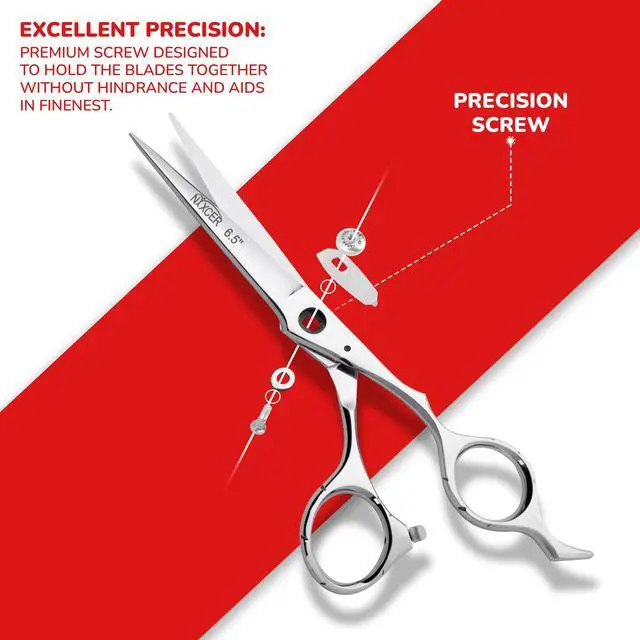 Alt view image 2 of 7 - NIXCER PROFESSIONAL SERIES RAVEN RAZOR EDGE ADJUSTABLE SCREW HAIR CUTTING SCISSORS 6.5" SILVER