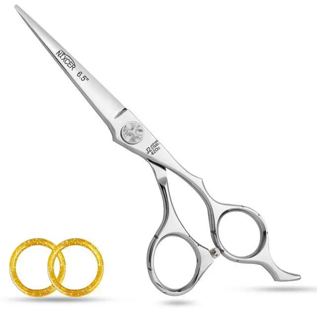 Main image of NIXCER PROFESSIONAL SERIES RAVEN RAZOR EDGE FOOTBALL SCREW HAIR CUTTING SCISSORS 6.5" SILVER