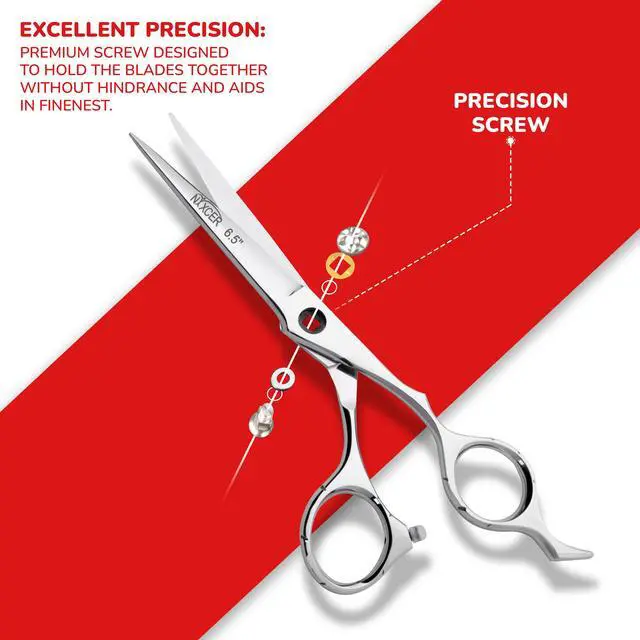 Alt view image 2 of 7 - NIXCER PROFESSIONAL SERIES RAVEN RAZOR EDGE FOOTBALL SCREW HAIR CUTTING SCISSORS 6.5" SILVER