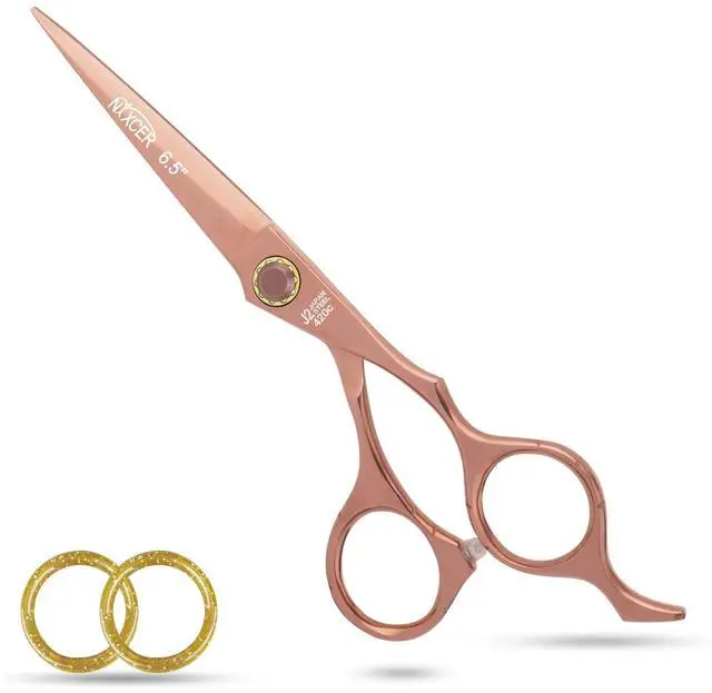 Main image of NIXCER PROFESSIONAL SERIES RAVEN RAZOR EDGE BALL BEARING SCREW HAIR CUTTING SCISSORS 6.5" ROSE GOLD