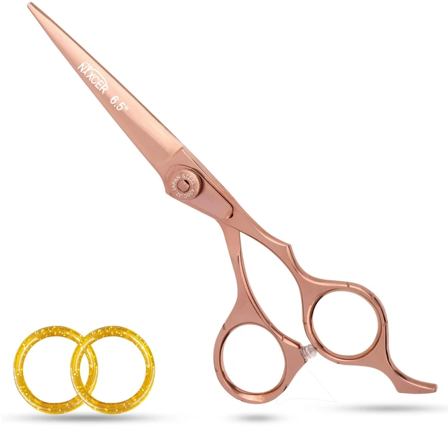 Main image of NIXCER PROFESSIONAL SERIES RAVEN RAZOR EDGE ADJUSTABLE SCREW HAIR CUTTING SCISSORS 6.5" ROSE GOLD