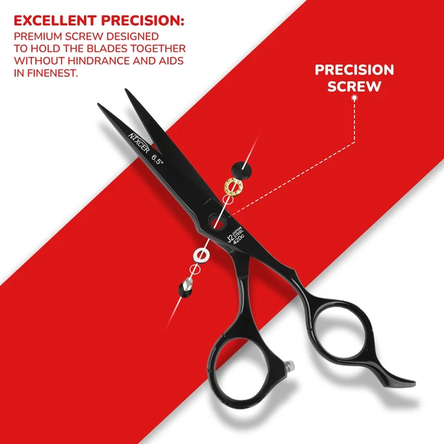 Alt view image 2 of 7 - NIXCER PROFESSIONAL SERIES RAVEN RAZOR EDGE BALL BEARING SCREW HAIR CUTTING SCISSORS 6.5" BLACK