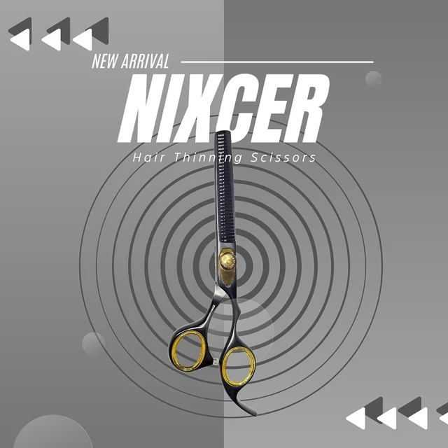 Alt view image 2 of 5 - Nixcer Hair Thinning Scissors - Sharp Teeth CNC Blade with Fine Adjustment 6" 420C J2 Japanese Steel Professional Thinners for Men, Women