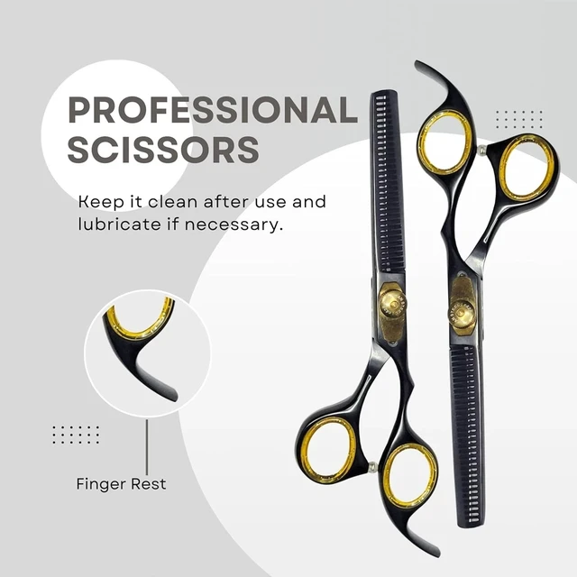 Alt view image 4 of 5 - Nixcer Hair Thinning Scissors - Sharp Teeth CNC Blade with Fine Adjustment 6" 420C J2 Japanese Steel Professional Thinners for Men, Women
