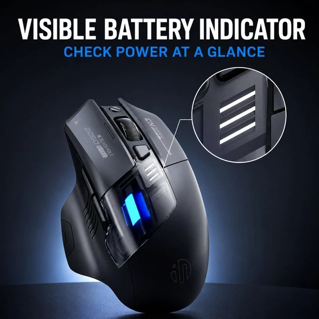 Alt view image 7 of 7 - INPHIC A9 V2 Explorer Wireless Gaming Mouse, 12800 DPI Silent Mouse