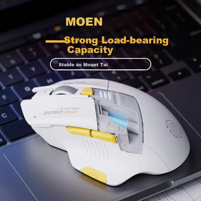 Alt view image 3 of 3 - INPHIC A9 V2 Explorer Wireless Gaming Mouse, 12800 DPI Silent Mouse White