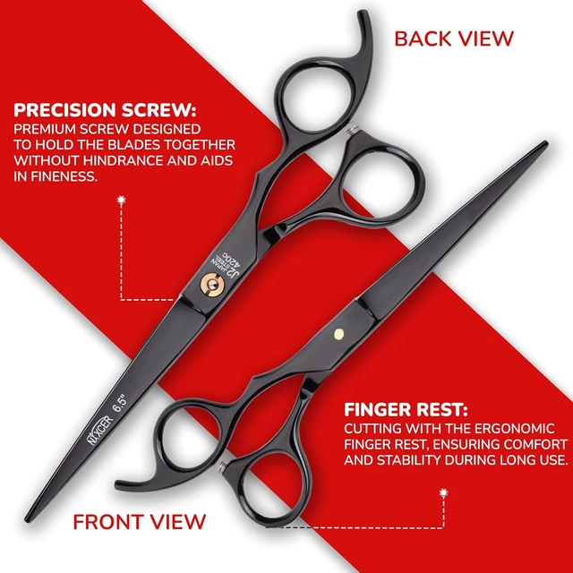 Alt view image 4 of 6 - NIXCER PROFESSIONAL SERIES RAZOR EDGE KEY SCREW HAIR CUTTING SCISSOR 6.5" BLACK