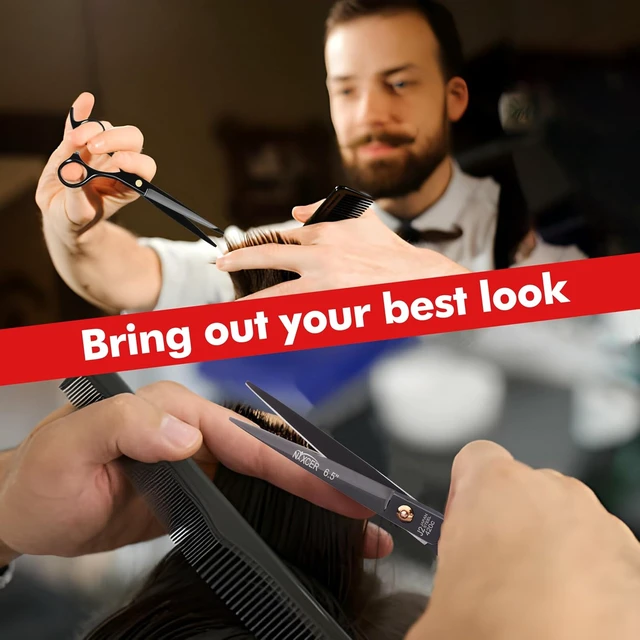 Alt view image 5 of 6 - NIXCER PROFESSIONAL SERIES RAZOR EDGE KEY SCREW HAIR CUTTING SCISSOR 6.5" BLACK