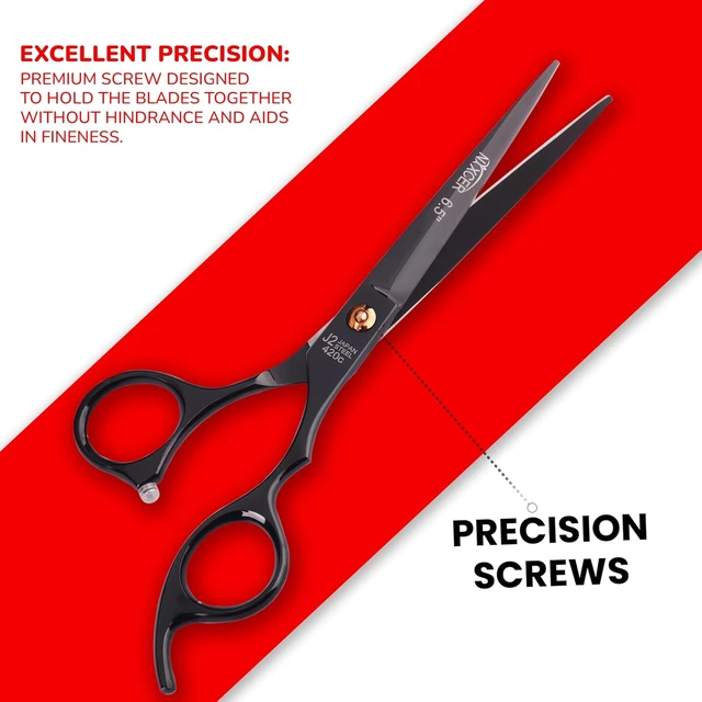 Alt view image 3 of 6 - NIXCER PROFESSIONAL SERIES RAZOR EDGE KEY SCREW HAIR CUTTING SCISSOR 6.5" BLACK