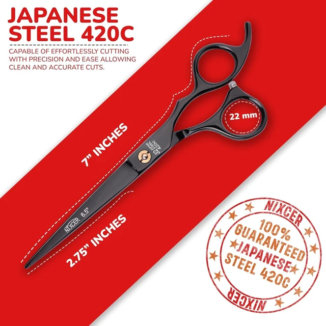 Main image of NIXCER PROFESSIONAL SERIES RAZOR EDGE KEY SCREW HAIR CUTTING SCISSOR 6.5" BLACK