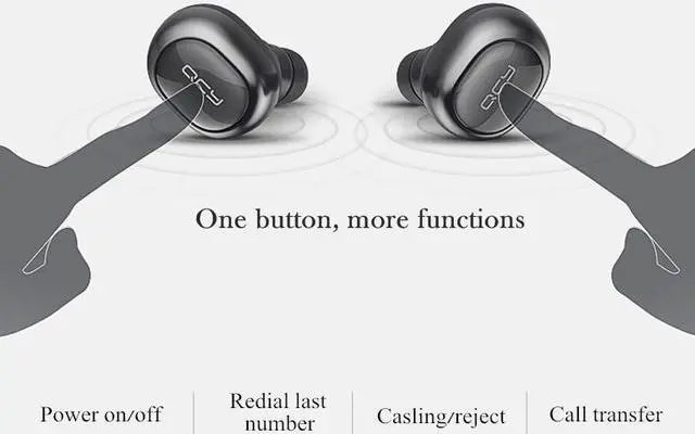 Alt view image 4 of 7 - QCY Q29 True Wireless Cord-Free Bluetooth 4.1 Mini Earphones English Version