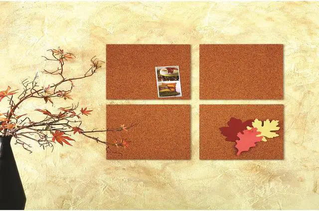 Alt view image 6 of 13 - Quartet Cork Panels Self-stick 12"x12" 4/PK Natural 102Q