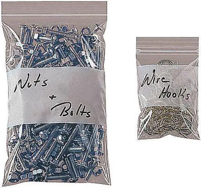 Main image of RELOC ZIPPIT 4WR69 Reclosable Bag, Zip Seal, 9 in L, 6 in W, 4 mil Thick,