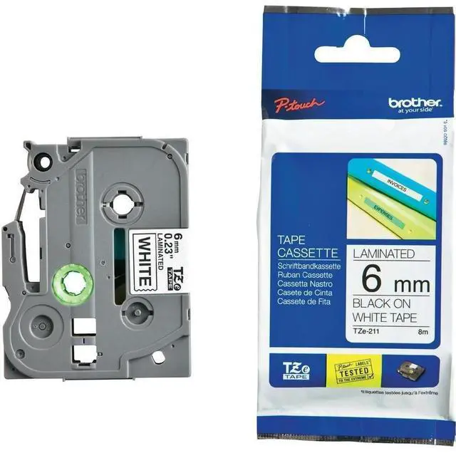 Alt view image 6 of 20 - BLACK ON WHITE TAPE (6MM)