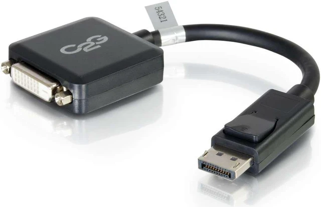 Main image of C2G / Cables to Go 54321 DisplayPort Male to Single Link DVI-D Female Adapter Converter, Black (8-Inch)